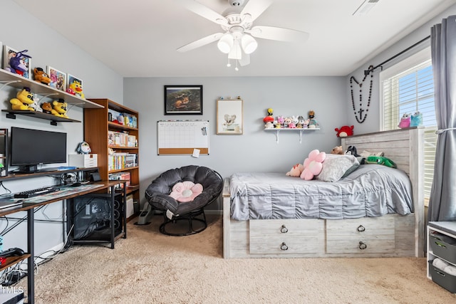 90 E Calvert Ct, Clayton, NC 27527 - carpeted bedroom with a ceiling fan and a desk