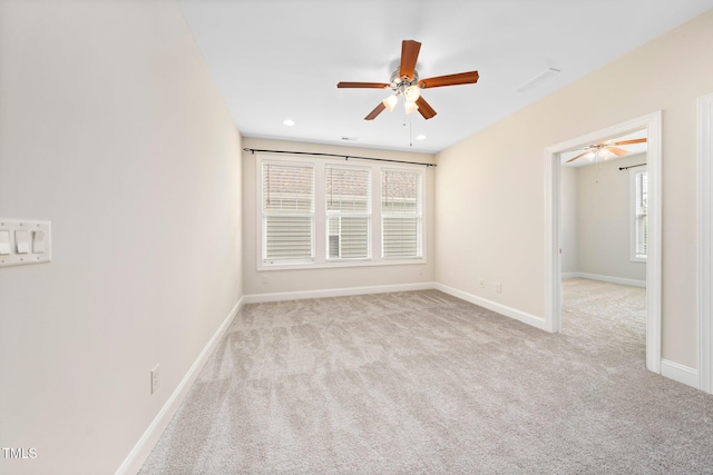 316 Rapport Dr, Cary, NC 27519 - carpeted empty room featuring a ceiling fan and recessed lighting