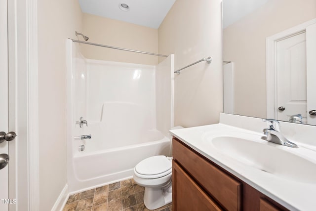 316 Rapport Dr, Cary, NC 27519 - bathroom featuring vanity, shower / washtub combination, and stone finish flooring