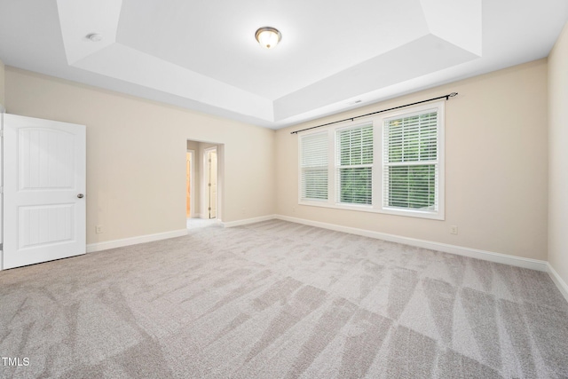316 Rapport Dr, Cary, NC 27519 - unfurnished room featuring a tray ceiling, carpet flooring, and a smoke detector