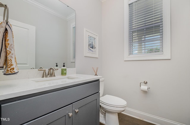 3082 Cascade Dr, Burlington, NC 27217 - half bathroom with ornamental molding and vanity
