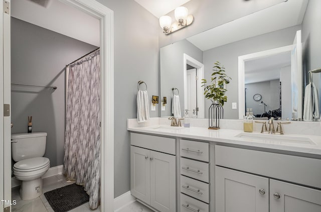 3082 Cascade Dr, Burlington, NC 27217 - ensuite bathroom with double vanity and curtained shower