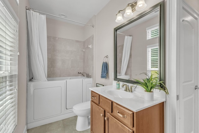936 Blue Bird Ln, Wake Forest, NC 27587 - full bathroom featuring vanity, shower / tub combo with curtain, and tile patterned floors