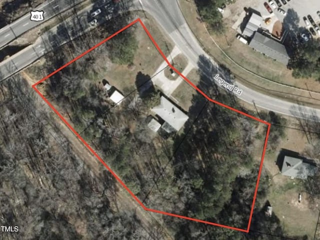 1319 Legend Rd, Raleigh, NC 27603 - aerial view of property's location with property boundaries highlighted