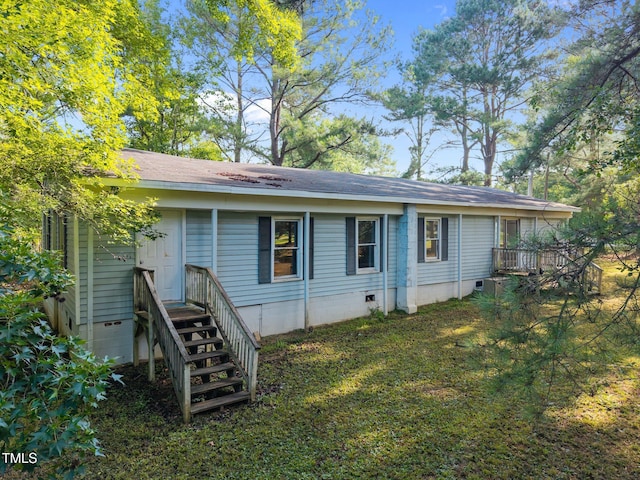 302 Allen Ave, Franklinton, NC 27525 - view of home's exterior with crawl space and a shingled roof