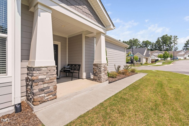 1066 Bingley Dr, Durham, NC 27703 - entrance to property with a yard and a residential view