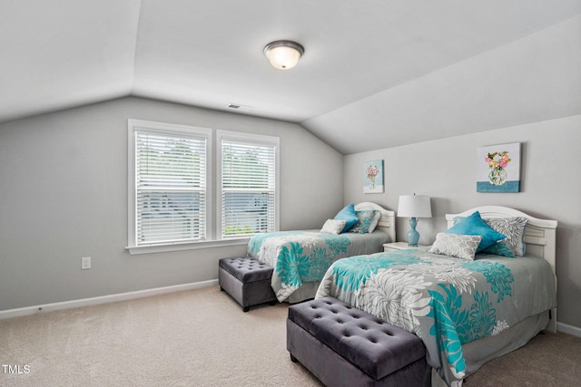 1066 Bingley Dr, Durham, NC 27703 - bedroom with carpet floors and lofted ceiling