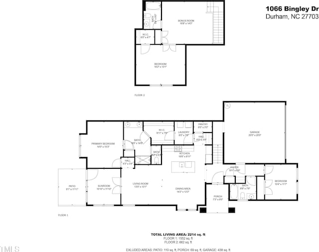 1066 Bingley Dr, Durham, NC 27703 - view of room layout
