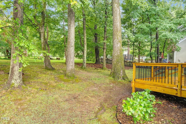 7 Nadeau Ct, Durham, NC 27704 - view of yard featuring a deck