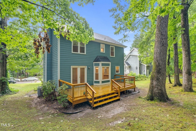 7 Nadeau Ct, Durham, NC 27704 - back of house with french doors and a deck