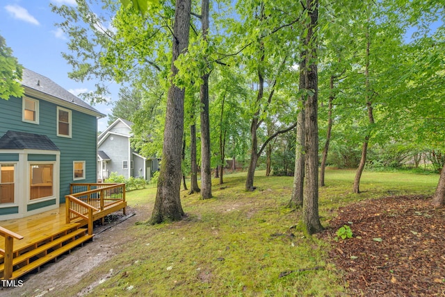 7 Nadeau Ct, Durham, NC 27704 - view of yard with a wooden deck