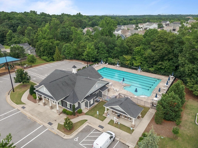 1304 Bromby Ave, Knightdale, NC 27545 - bird's eye view of a pool
