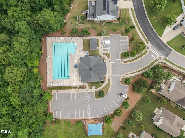 1304 Bromby Ave, Knightdale, NC 27545 - aerial overview of property's location with a pool area