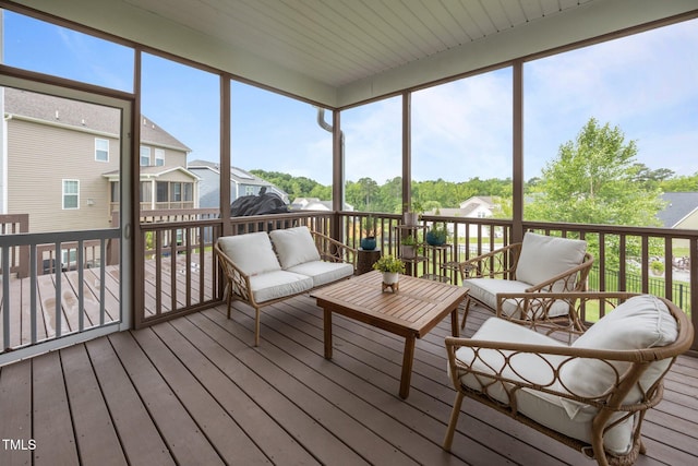 1304 Bromby Ave, Knightdale, NC 27545 - sunroom / solarium with a residential view and an outdoor hangout area