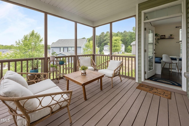 1304 Bromby Ave, Knightdale, NC 27545 - sunroom / solarium with a residential view and plenty of natural light
