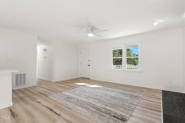 104 S Nikol Way, Clayton, NC 27520 - unfurnished room with light wood finished floors, a ceiling fan, and ornamental molding