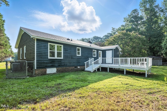 104 S Nikol Way, Clayton, NC 27520 - rear view of property with a deck and crawl space