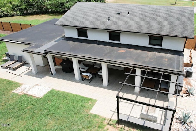 1523 Ivy Ln, Raleigh, NC 27609 - rear view of property with a patio and roof with shingles