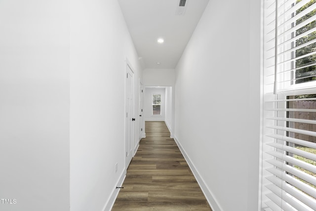 1254 Camden Ave, Durham, NC 27701 - hallway with recessed lighting and dark wood finished floors