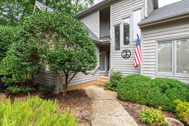 2944 Ballybunion Way, Raleigh, NC 27613 - view of exterior entry featuring roof with shingles