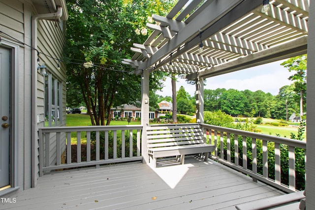 2944 Ballybunion Way, Raleigh, NC 27613 - wooden porch featuring a pergola and view of scattered trees