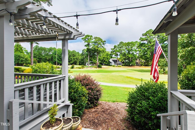 2944 Ballybunion Way, Raleigh, NC 27613 - view of grassy yard with a pergola and view of golf course
