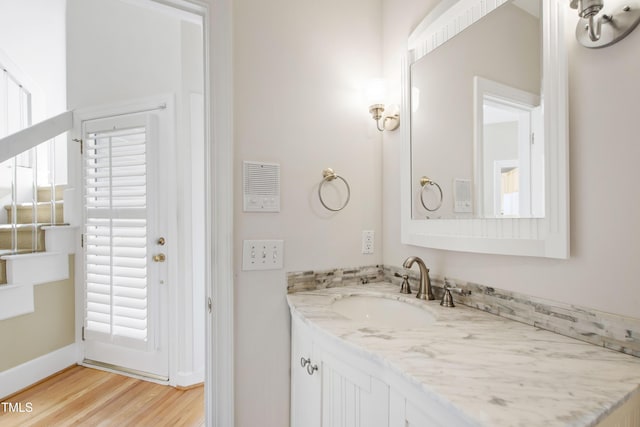 2944 Ballybunion Way, Raleigh, NC 27613 - bathroom with vanity and wood finished floors