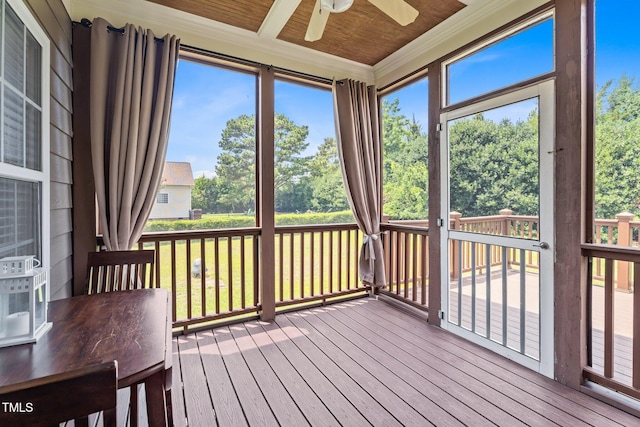 1012 Tavernier Knoll Ln, Raleigh, NC 27603 - unfurnished sunroom featuring ceiling fan