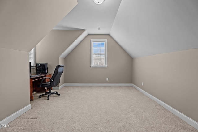 1012 Tavernier Knoll Ln, Raleigh, NC 27603 - unfurnished office with carpet and vaulted ceiling