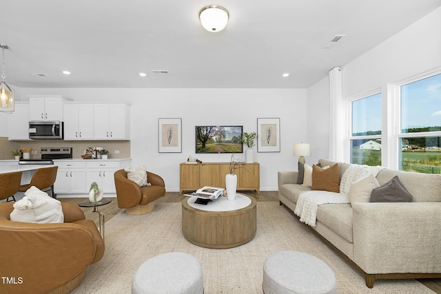 34 Mable Ct Unit 22, Lillington, NC 27546 - living room featuring light wood finished floors and recessed lighting