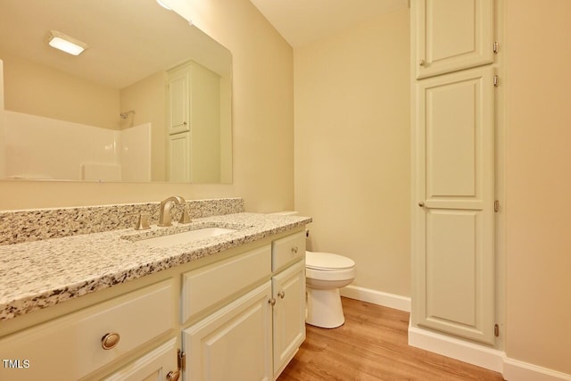 369 Historic Village Dr, Roxboro, NC 27574 - full bathroom with wood finished floors, vanity, and a shower