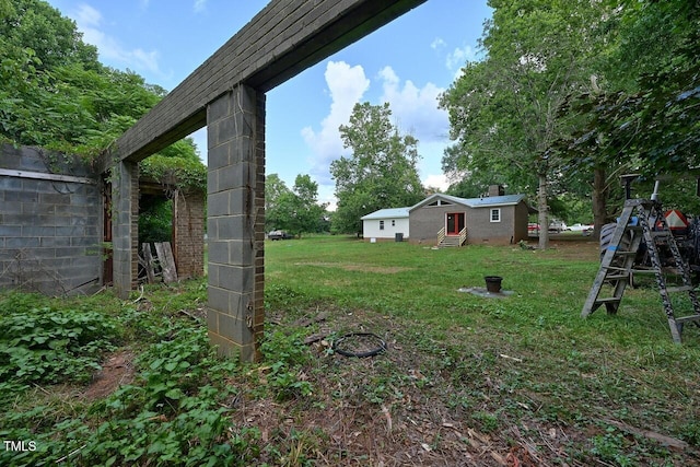 369 Historic Village Dr, Roxboro, NC 27574 - view of green lawn with entry steps