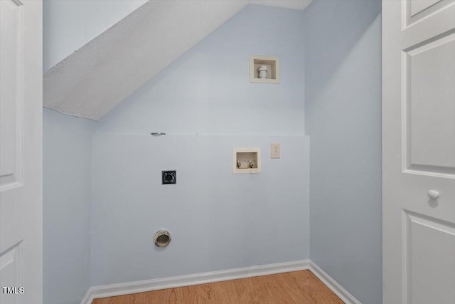2733 Midway Park Ct, Raleigh, NC 27610 - laundry room featuring washer hookup, hookup for an electric dryer, and light wood-style flooring