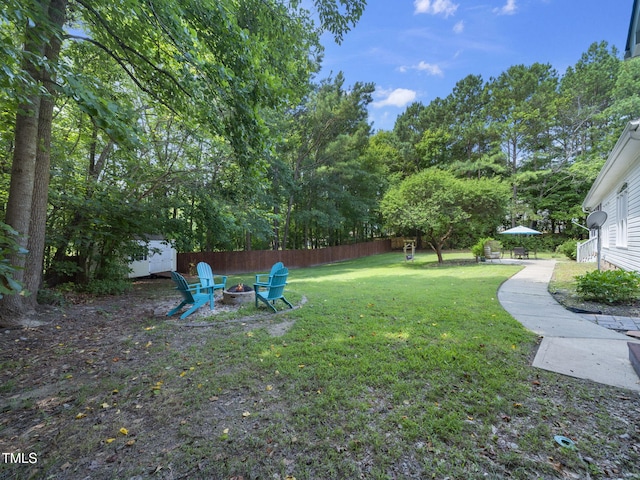 20 Little River Ct, Youngsville, NC 27596 - view of yard with a fire pit