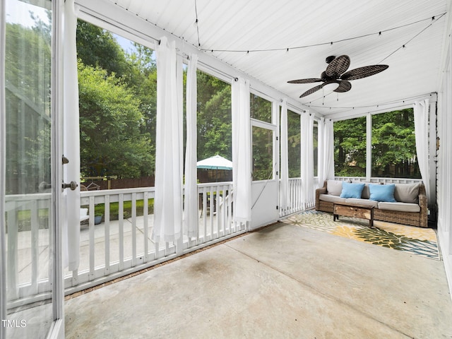 20 Little River Ct, Youngsville, NC 27596 - sunroom / solarium with a ceiling fan