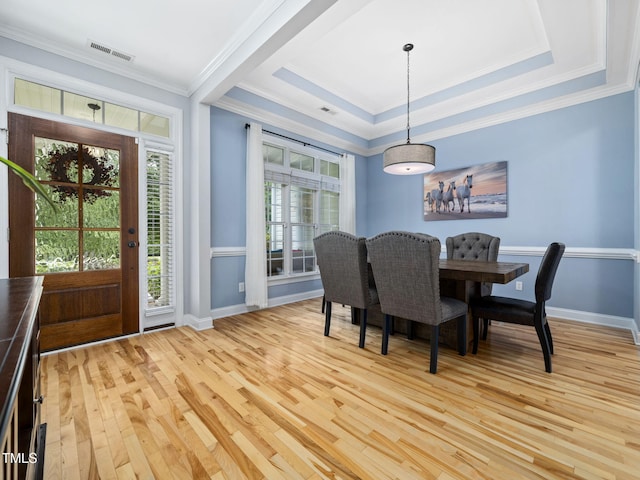 20 Little River Ct, Youngsville, NC 27596 - dining space featuring ornamental molding and light wood-style floors