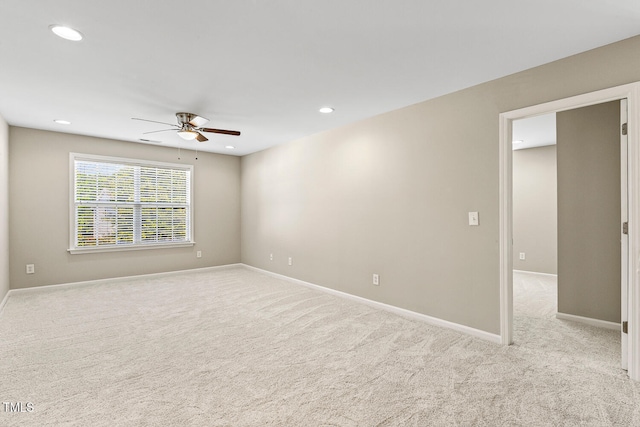1201 Woodlands Creek Way, Apex, NC 27502 - unfurnished room with carpet floors, a ceiling fan, and recessed lighting