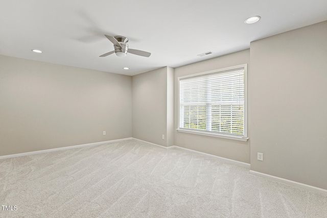 1201 Woodlands Creek Way, Apex, NC 27502 - carpeted empty room featuring a ceiling fan and recessed lighting