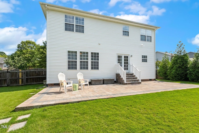 1201 Woodlands Creek Way, Apex, NC 27502 - rear view of house featuring entry steps and a patio area