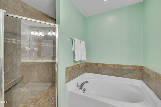 2714 Magnolia Tree Ln, Durham, NC 27703 - bathroom featuring a bath and a stall shower