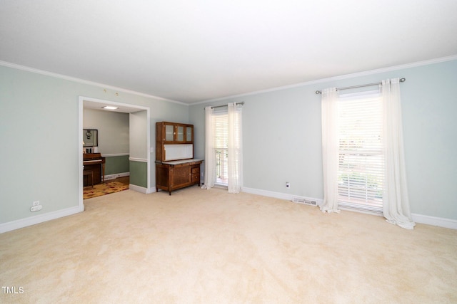 1312 Hampton Valley Rd, Cary, NC 27511 - unfurnished bedroom with ornamental molding, light colored carpet, and multiple windows