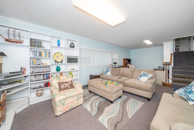 1312 Hampton Valley Rd, Cary, NC 27511 - living area with carpet flooring and stairs