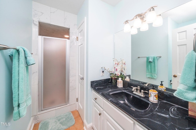 1312 Hampton Valley Rd, Cary, NC 27511 - full bath with a stall shower, vanity, and tile patterned floors