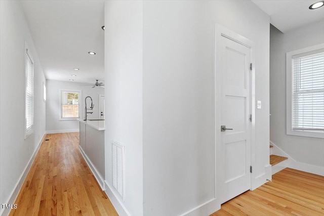 2904 Wadsworth Ave # A, Durham, NC 27707 - hall with light wood-style floors and recessed lighting