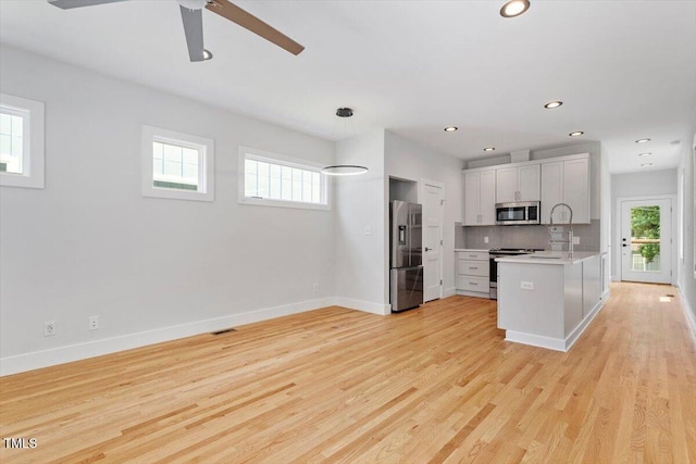 2904 Wadsworth Ave # A, Durham, NC 27707 - kitchen featuring stainless steel appliances, plenty of natural light, light wood-style flooring, light countertops, and recessed lighting