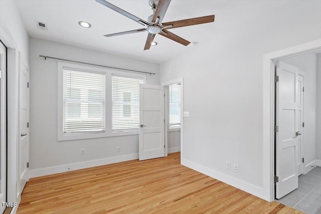 2904 Wadsworth Ave # A, Durham, NC 27707 - unfurnished bedroom featuring recessed lighting, light wood-type flooring, and ceiling fan