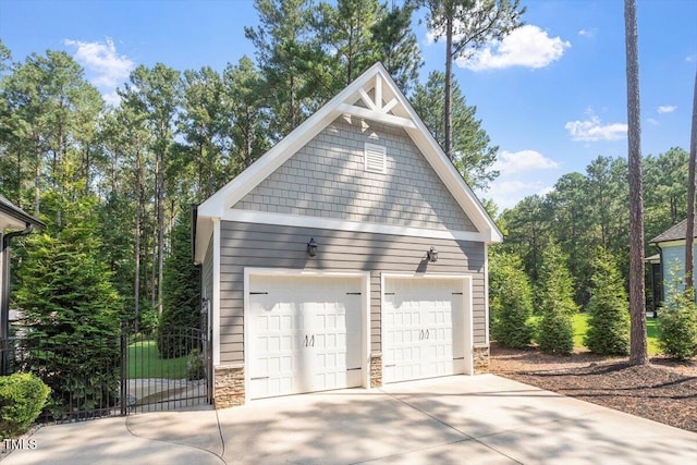 1203 Smith Creek Way, Wake Forest, NC 27587 - detached garage with a gate