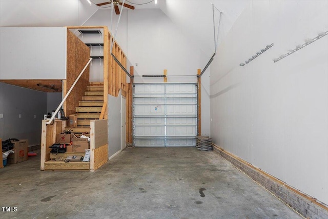 1203 Smith Creek Way, Wake Forest, NC 27587 - garage with a ceiling fan