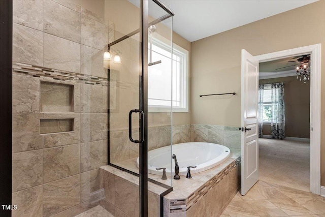 1203 Smith Creek Way, Wake Forest, NC 27587 - bathroom featuring a garden tub and a stall shower