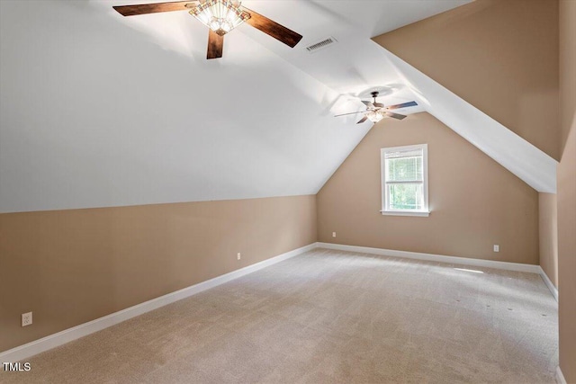 1203 Smith Creek Way, Wake Forest, NC 27587 - bonus room with a ceiling fan, lofted ceiling, and carpet